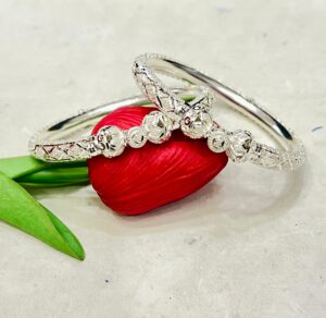 92.5 Pure Silver Round Shape Khilen Monipuri Bala (CN 36-04)