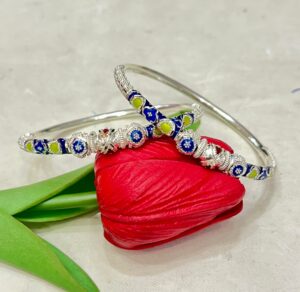 92.5 Pure Silver Circle Design Half Monipuri Bala (CN 20)