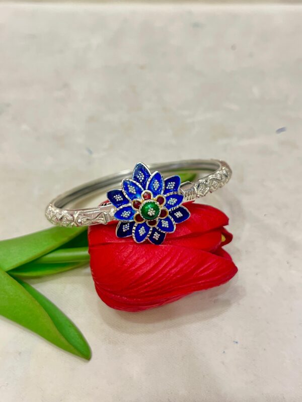 WhatsApp Image 2026-03-26 at 7.18.36 PM 92.5 Pure Silver Flower Design Minakari Monipuri Noya (CN )