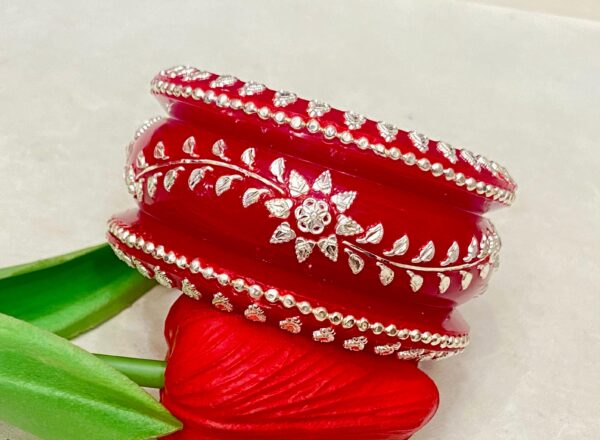 WhatsApp Image 2026-04-05 at 1.55.54 PM 99.5 pure silver Flower Design Kankan Pola (Single)