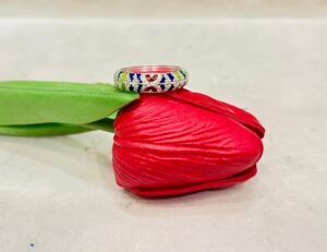 92.5 Silver Kolka Design Minakari Finger Ring (CN 4-06)