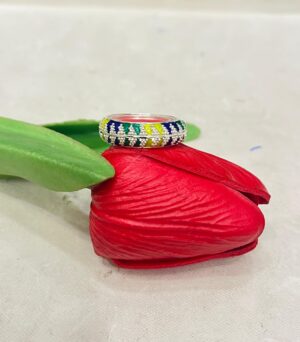 92.5 Silver Kolka Design Minakari Finger Ring (CN 4-40)