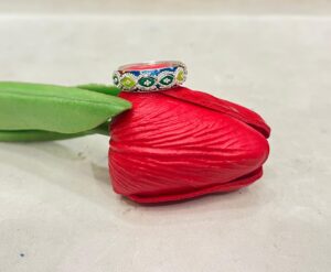 92.5 Silver Kolka Design Monipuri Finger Ring (CN 3-76)