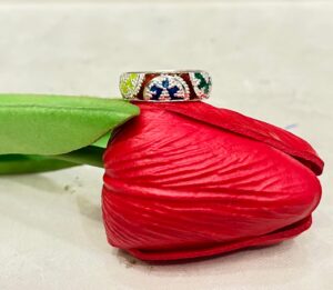 92.5 Silver Kolka Design Minakari Finger Ring (CN 3-63)