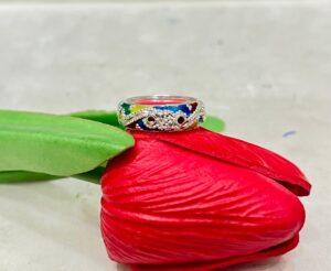 92.5 Silver Kolka Design Monipuri Finger Ring (CN 3-58)