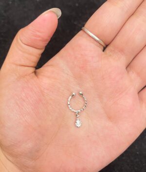 92.5 Pure Silver Stylish Drop Design Septum Piercing
