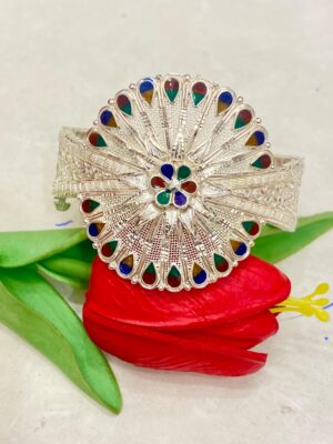 92.5 Pure Silver Flower Design Minakari Chuur (CN 36-78)