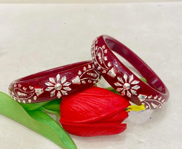 99.5 pure silver Flower Design Brown Bracelet Pola