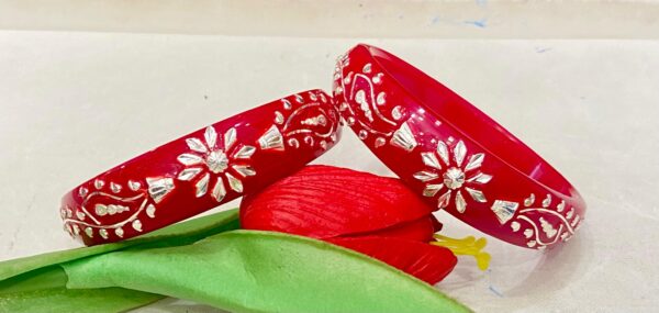 99.5 pure silver Flower Design Red Bracelet Pola