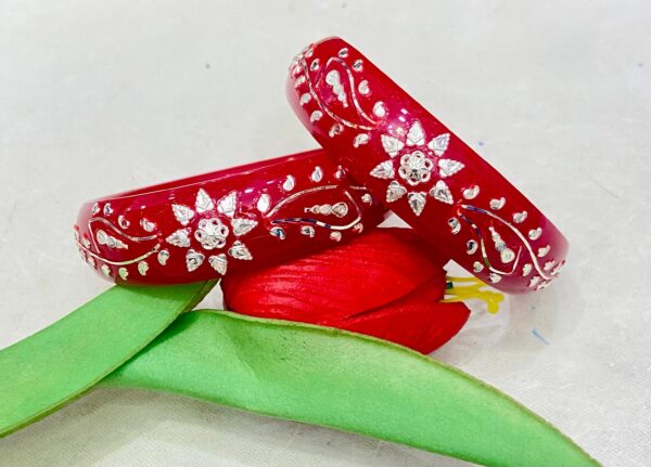 99.5 pure silver Flower Design Red Bracelet Pola