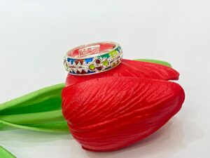 92.5 Silver Kolka Design Minakari Finger Ring (CN 4-22)