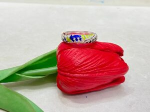 92.5 Silver Kolka Design Minakari Finger Ring (CN 4-05)