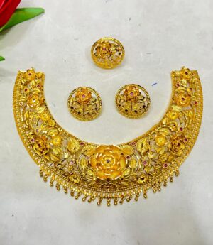 Sabeki Design Stone Necklace Set With Fingerring