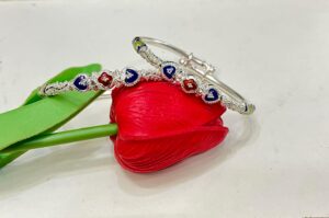 92.5 Pure Silver Round Mukh Minakari Monipuri Adjustable Bala (CN 21-23)