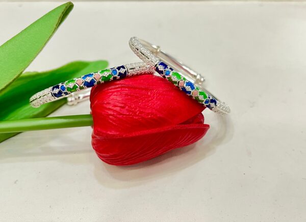 92.5 Pure Silver Minakari Monipuri Adjustable Bala (CN 17-37)