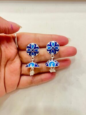 WhatsApp Image 2026-05-09 at 7.43.17 PM 92.5 Pure Silver Kolka Design Minakari Jhumka (CN 8-89)
