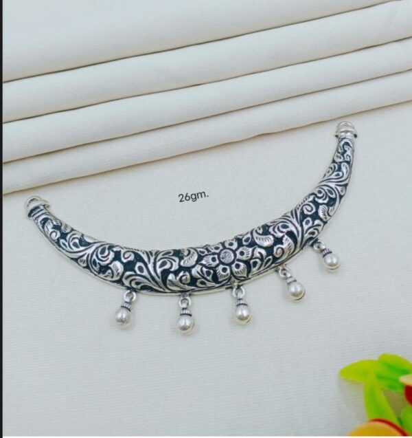 WhatsApp Image 2026-06-01 at 6.12.43 PM (2) 92.5 Pure Silver Oxidize Flower Kolka Design Hasuli (CN 26)