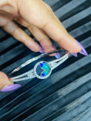 WhatsApp Image 2026-06-03 at 8.26.48 PM 92.5 Pure Silver Butterfly AD Stone Bracelet (CN13-80)