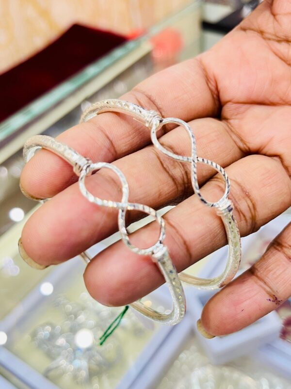 92.5 Pure Silver Infinity Bangle (Pair) (CN 16)