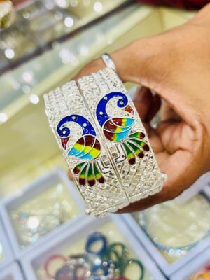 WhatsApp Image 2026-06-05 at 6.13.35 PM 92.5 Pure Silver Peacock Design Minakari Chuur