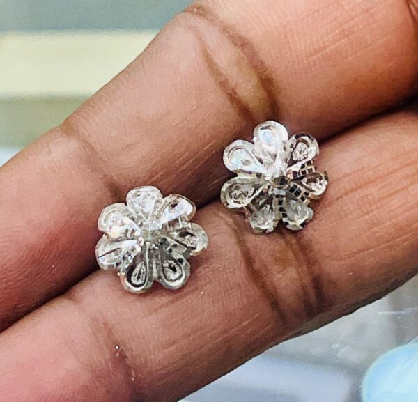 92.5 Pure Silver Flower Design Ear Tops