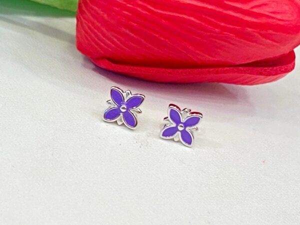 WhatsApp Image 2026-06-15 at 10.24.37 AM (10) 92.5 Pure Silver Purple Flower Ear Tops