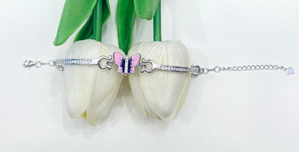 WhatsApp Image 2026-06-15 at 10.24.37 AM (2) 92.5 Pure Silver Pink Butterfly Design Bracelet