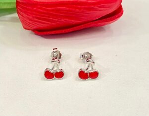 WhatsApp Image 2026-06-15 at 10.24.37 AM (6) 92.5 Pure Silver Red Strawberry Shape Ear Tops