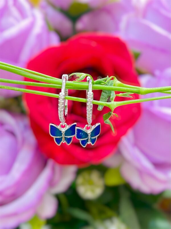 WhatsApp Image 2026-06-17 at 9.12.25 PM 92.5 Pure Silver Hanging Blue Butterfly Shape AD Stone Earrings