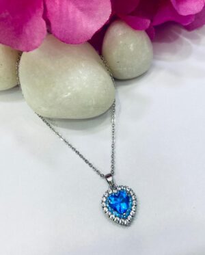 WhatsApp Image 2026-06-22 at 1.45.42 PM 92.5 Pure Silver Blue Stone Heart Shape Chain Pendant