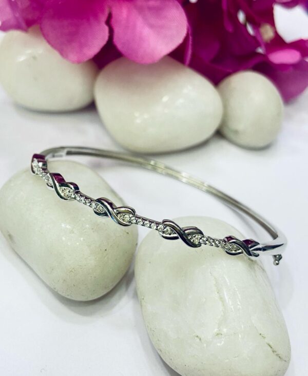 92.5 Pure Silver AD Stone Infinity Shape Bracelet