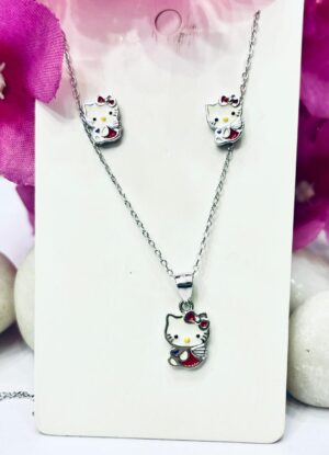 WhatsApp Image 2026-06-22 at 4.57.54 PM 92.5 Pure Silver Stylish Kitty Chain Pendant With Eartops