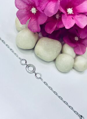 92.5 Pure Silver Tripple Round Shape Chain Bracelet