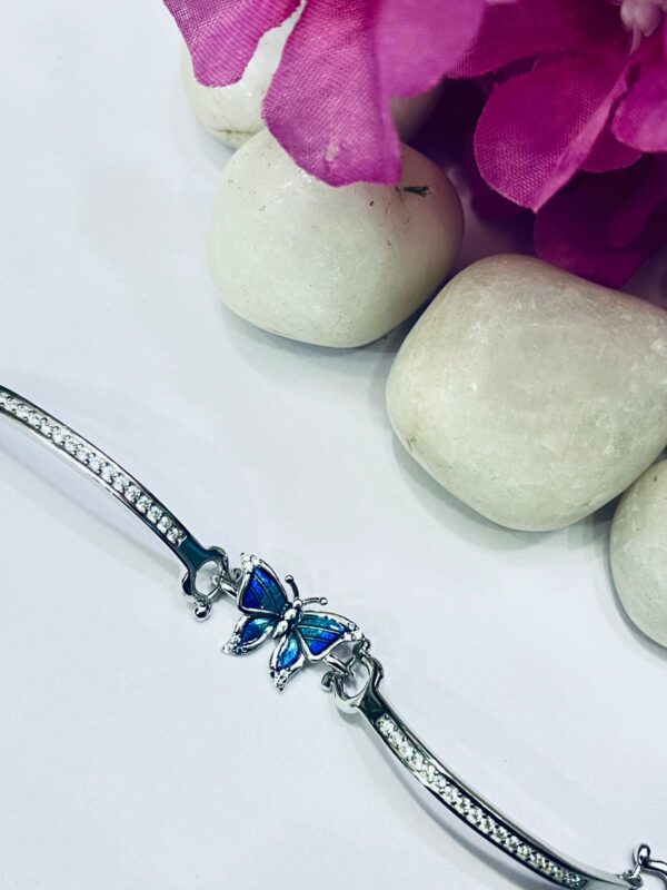 WhatsApp Image 2026-06-22 at 6.54.09 PM 92.5 Pure Silver Beautiful Blue Butterfly Design Bracelet
