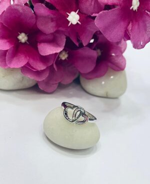92.5 Pure Silver MOP Premium Heart Shape Finger Ring (Size-20)
