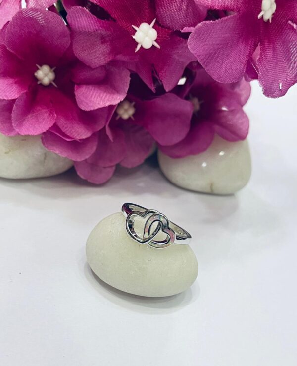 92.5 Pure Silver MOP Premium Heart Shape Finger Ring (Size-20)