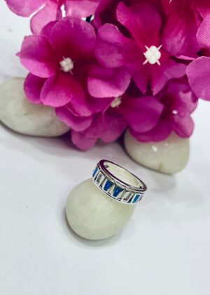 92.5 Pure Silver Opal Premium Finger Ring (Size-15-17)