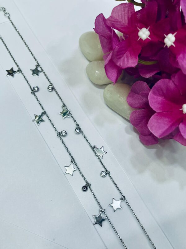 92.5 Pure Silver Stylish Star Ball Design Payal