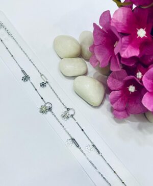 92.5 Pure Silver Stylish Floral Design Payal