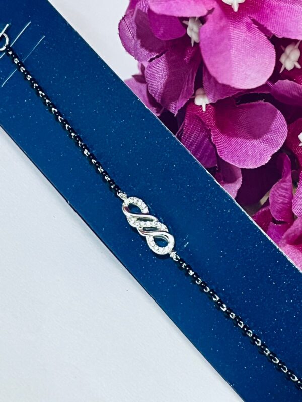 92.5 Pure Silver Infinity Kolka Design Mangalsutra Bracelet