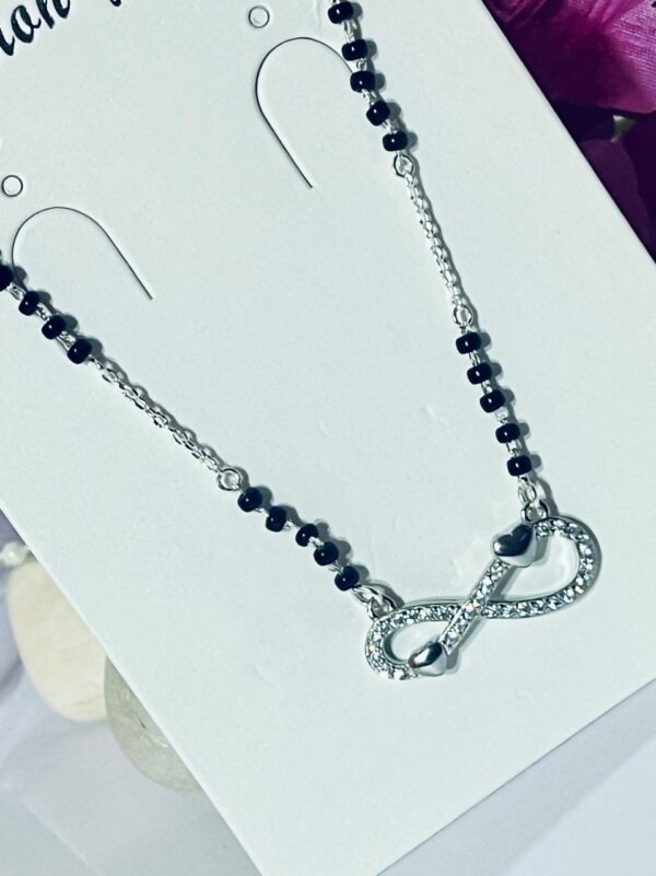 92.5 Pure Silver Infinity Heart Design Mangalsutra