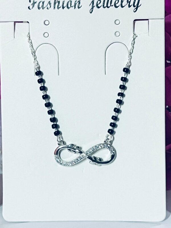 92.5 Pure Silver Infinity Leaf Design Mangalsutra