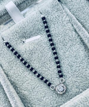 92.5 Pure Silver Round Shape AD Stone Mangalsutra