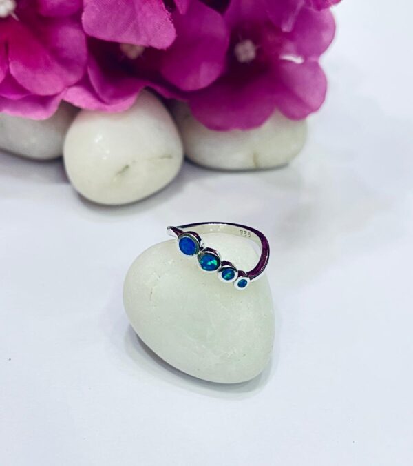 92.5 Pure Silver Opal Premium Finger Ring (Size-11)