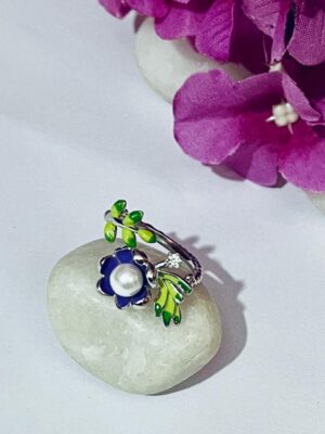 WhatsApp Image 2026-06-26 at 7.52.44 PM (1) 92.5 Pure Silver Premium Flower Leaf Design Adjustable Finger Ring