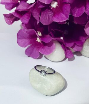 92.5 Pure Silver Premium Flower Design Finger Ring (Size-14)