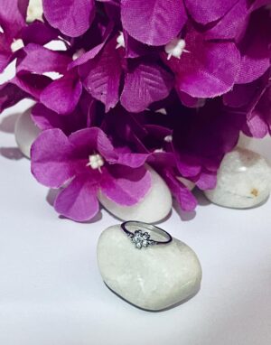 92.5 Pure Silver Premium Flower Design Finger Ring (Size-7)