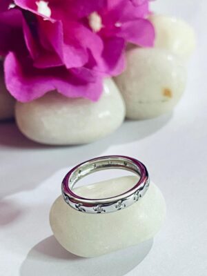 92.5 Pure Silver Premium AD Band Finger Ring (Size-17)