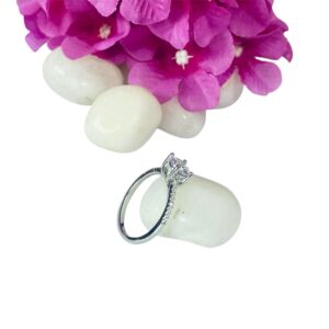 92.5 Pure Silver Premium AD Fashin Solitaire Finger Ring (Size-17)