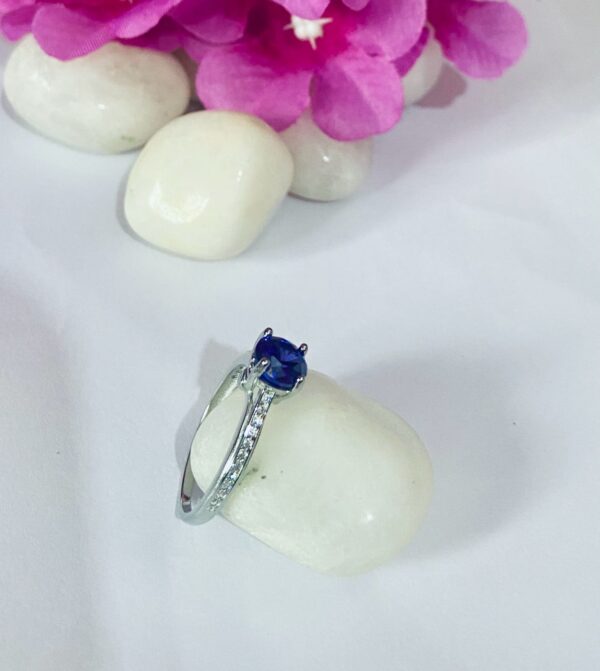 WhatsApp Image 2026-07-02 at 4.43.43 PM 92.5 Pure Silver Premium Blue AD Fashin Solitaire Finger Ring (Size-15)